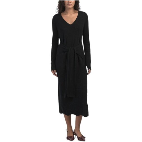 TOCCIN Wool Blend Stevie Scalloped Edge Tie Front Dress - Picture 1 of 2